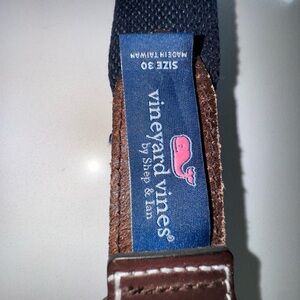Vineyard Vines Brown Leather Belt with Blue Accent SIZE 30